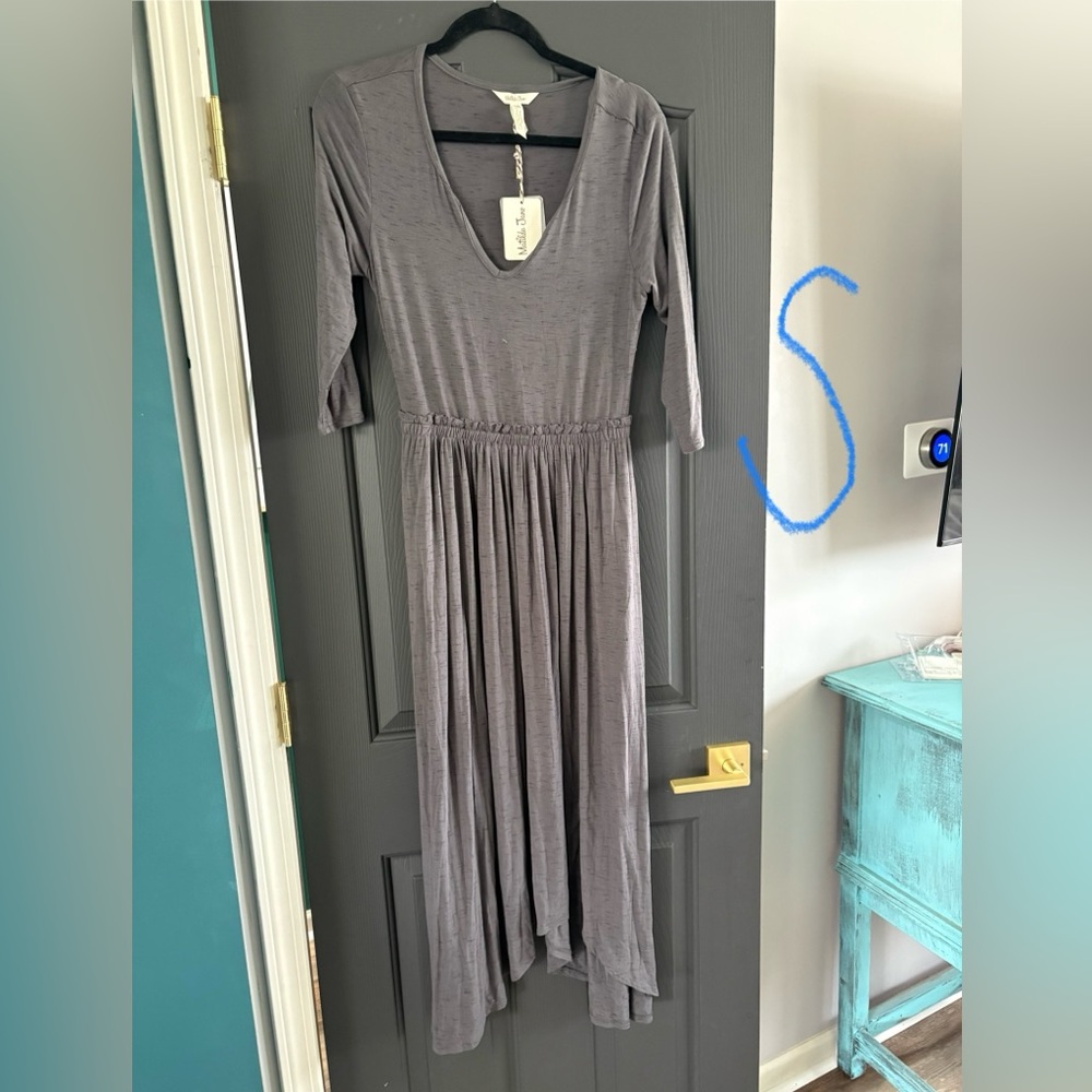 Matilda Jane Gray Long Sleeve V-Neck Sundress